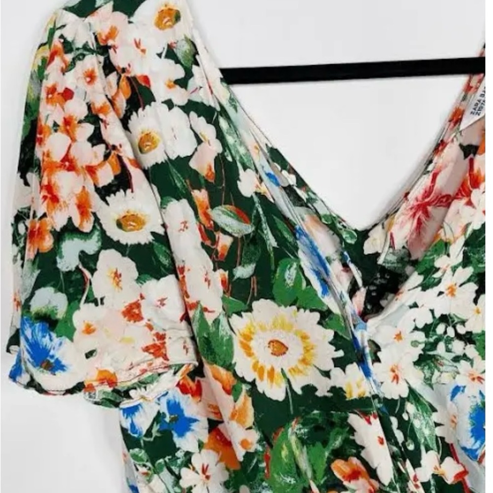 ZARA floral crop blouse Medium - Picture 3 of 4